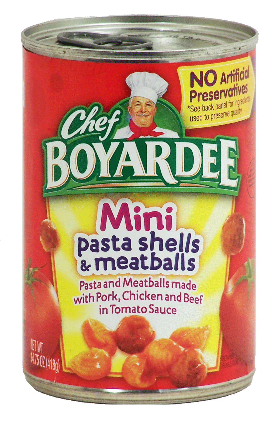 Chef Boyardee Mini bites pasta shells & meatballs in tomato sauce Full-Size Picture